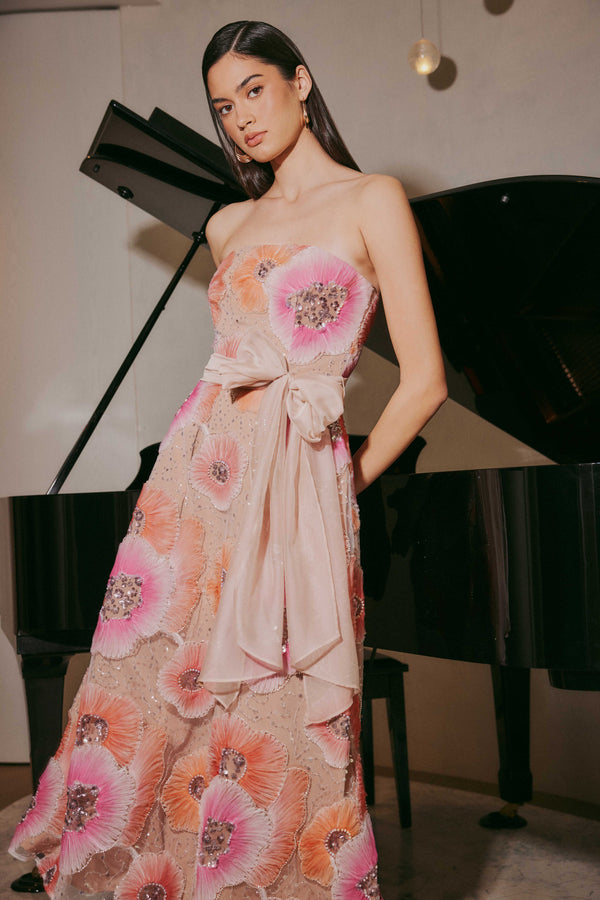 Brittany A-Line Midi Dress in Pink