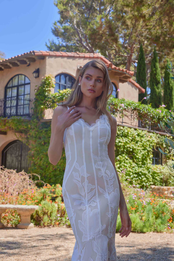 Florian Lace Gown in White